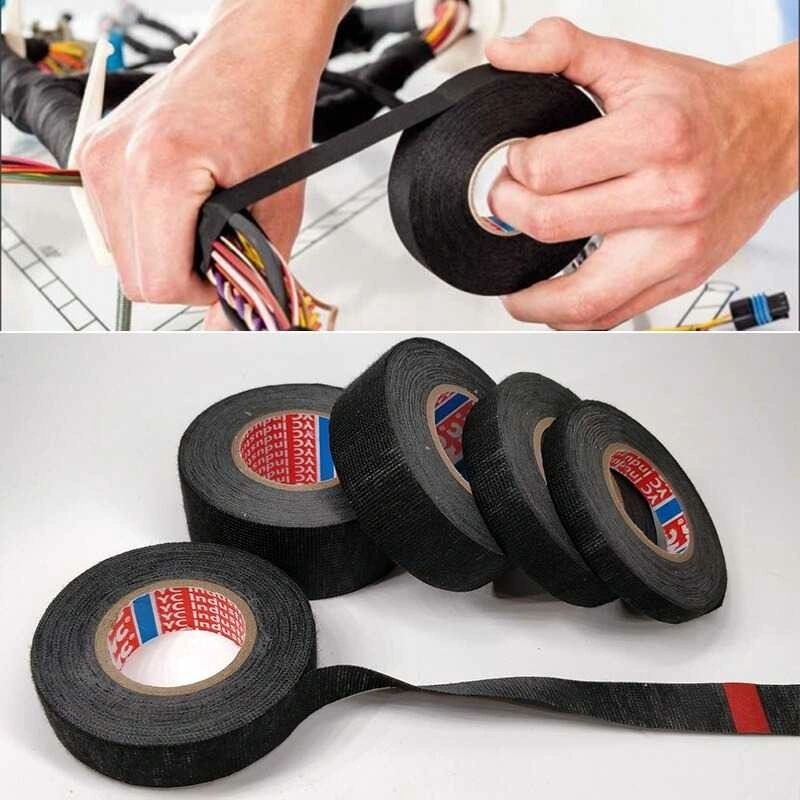 Lakban Isolasi Kain Perekat Kabel Listrik motor mobil car Wire Adhesive Tahan Panas Selotip Lakban Kain Pembungkus Kabel Tahan Panas Adhesive Cloth Tape