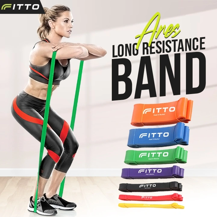 FITTO ARES LIGHT Premium LATEX Long RESISTANCE BAND Anti Slip Workout Gym Band