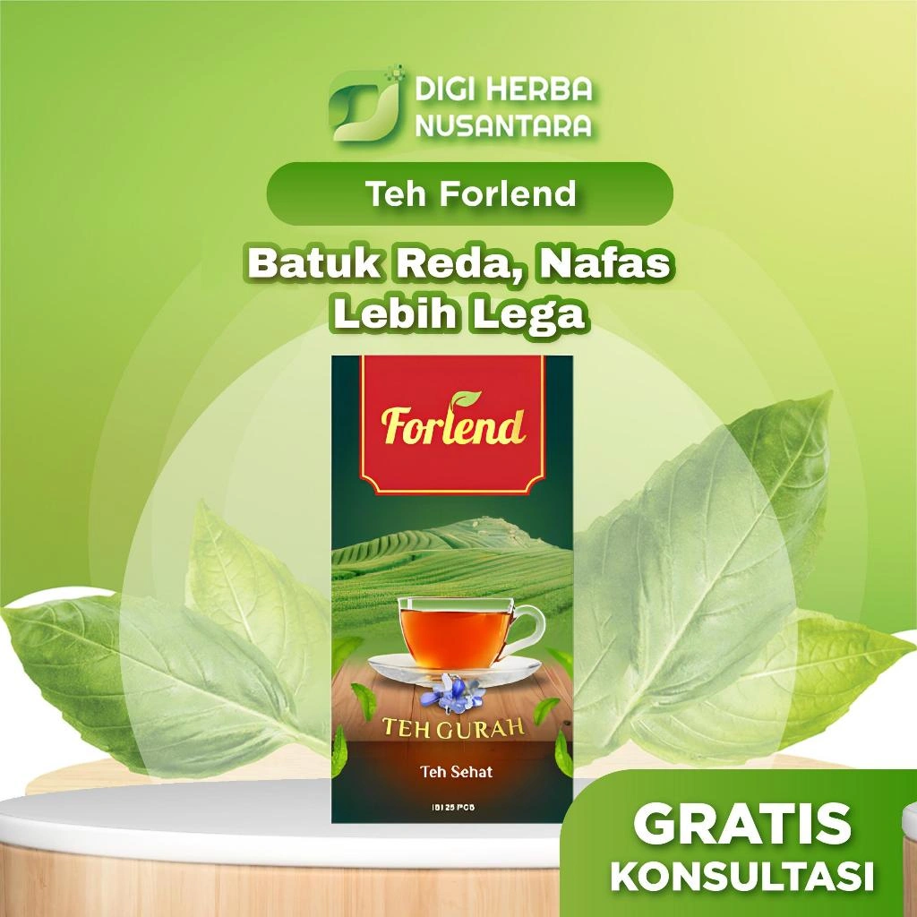 FORLEND Teh Gurah Original - Membantu Atasi Permasalahan Lendir & Dahak - 15 kantong 1 Box