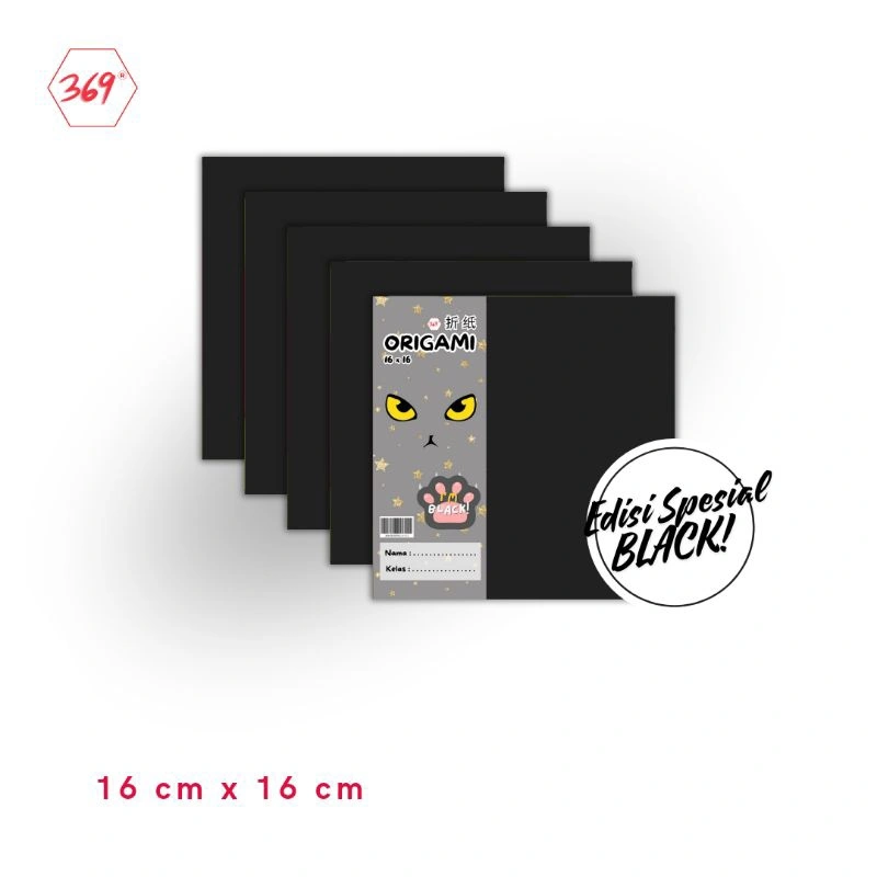 369 - Origami / Kertas Lipat BLACK EDITION 16 x 16 isi 20 lembar