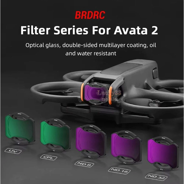 BRDRC Filters Lens For DJI Avata 2 Lensa polarizer CPL cermin pelindung UV Pengurang Cahaya ND8 ND16 ND32 Kit Filter Kaca Optik Aksessories Camera Drone Tahan Air Tahan Goresan Filter Glass Profesional ND 8 16 32 Kamera Fotograpi Avata 1
