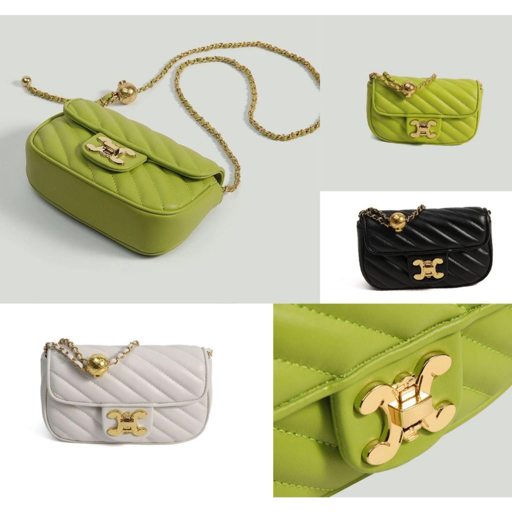 Tas Selempang Kulit Wanita Dompet Hp Cewek Rantai Luxury Mini Bag FT46 18 x 11 x 5.5 cm