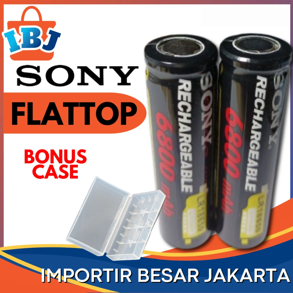 TERMURAH !!! - BATERAI SENTER - BATERAI KIPAS ANGIN PORTABLE MINI - BATERAI 18650 BATRE 18650 Baterai 18650 Original 18650 Battery Batrai 18650 Battery 18650 Baterai Senter 18650 Batrai Vapee Batre 18650 SONY  FLAT TOP 6800 mAh FREE CASE