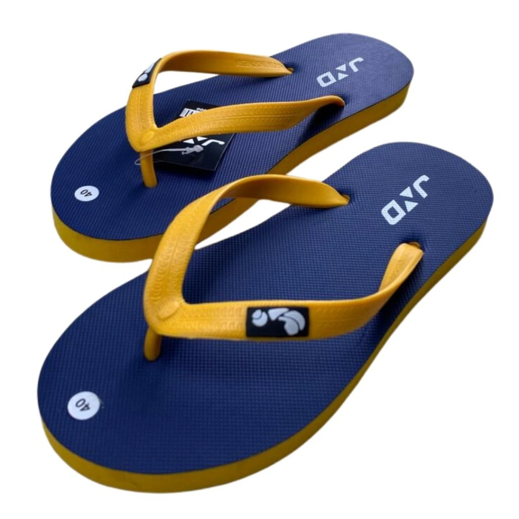 JND® - Sandal Jepit Kombinasi Warna Navy-Kuning Anak dan Dewasa Rubber - JSW