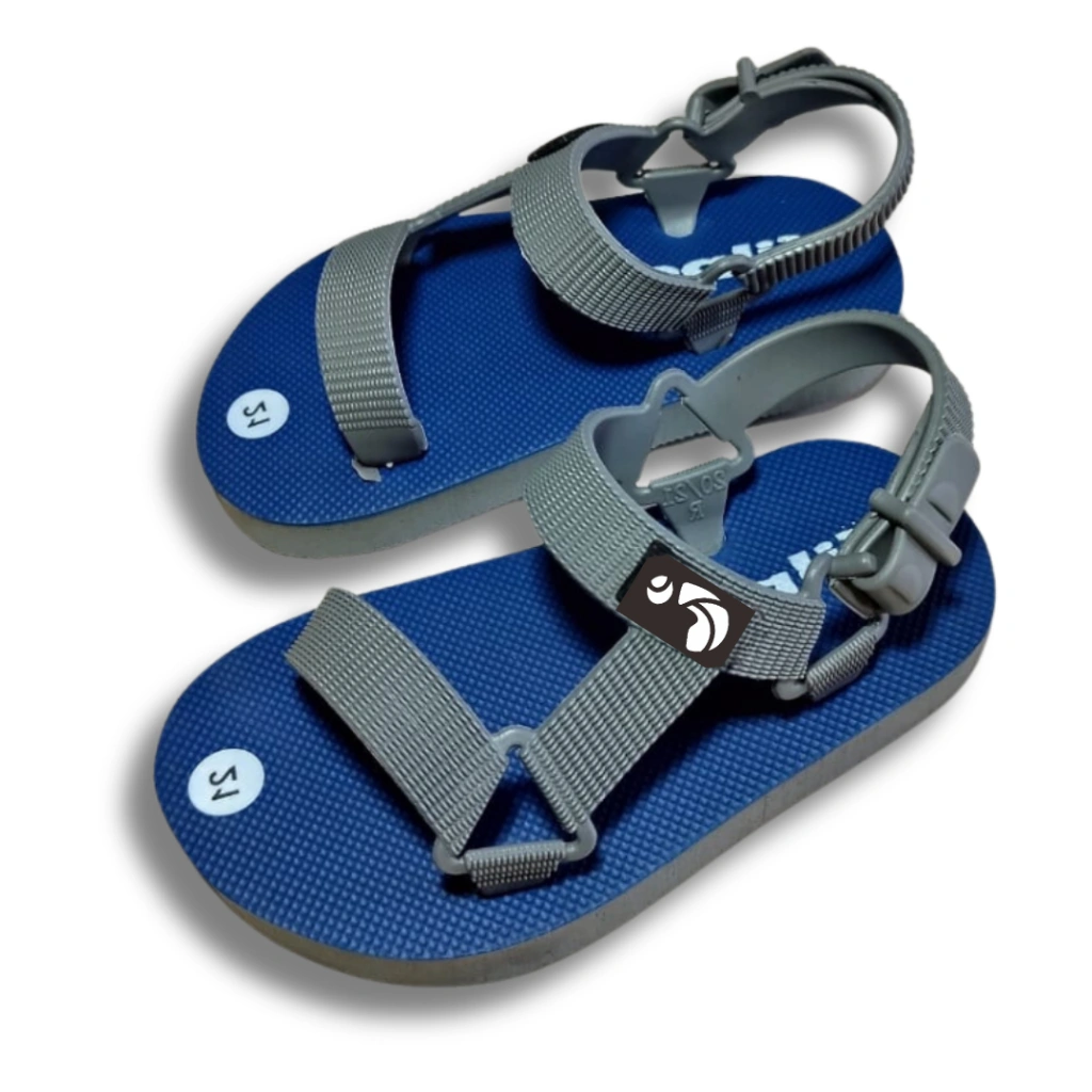 JND® - Sandal Gunung Anak Warna Navy-Abu