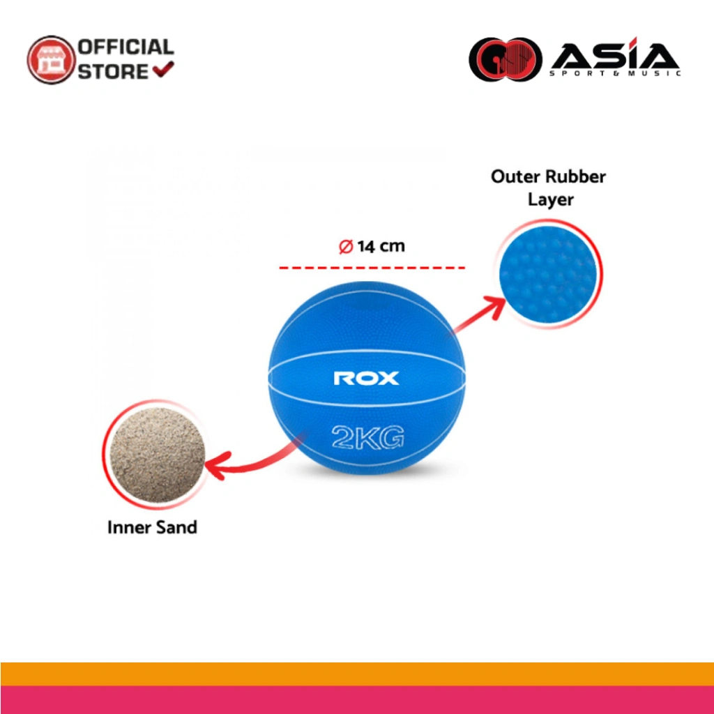 Medicine Ball Rox | Bola Latihan | RMB-101 Blue 2KG