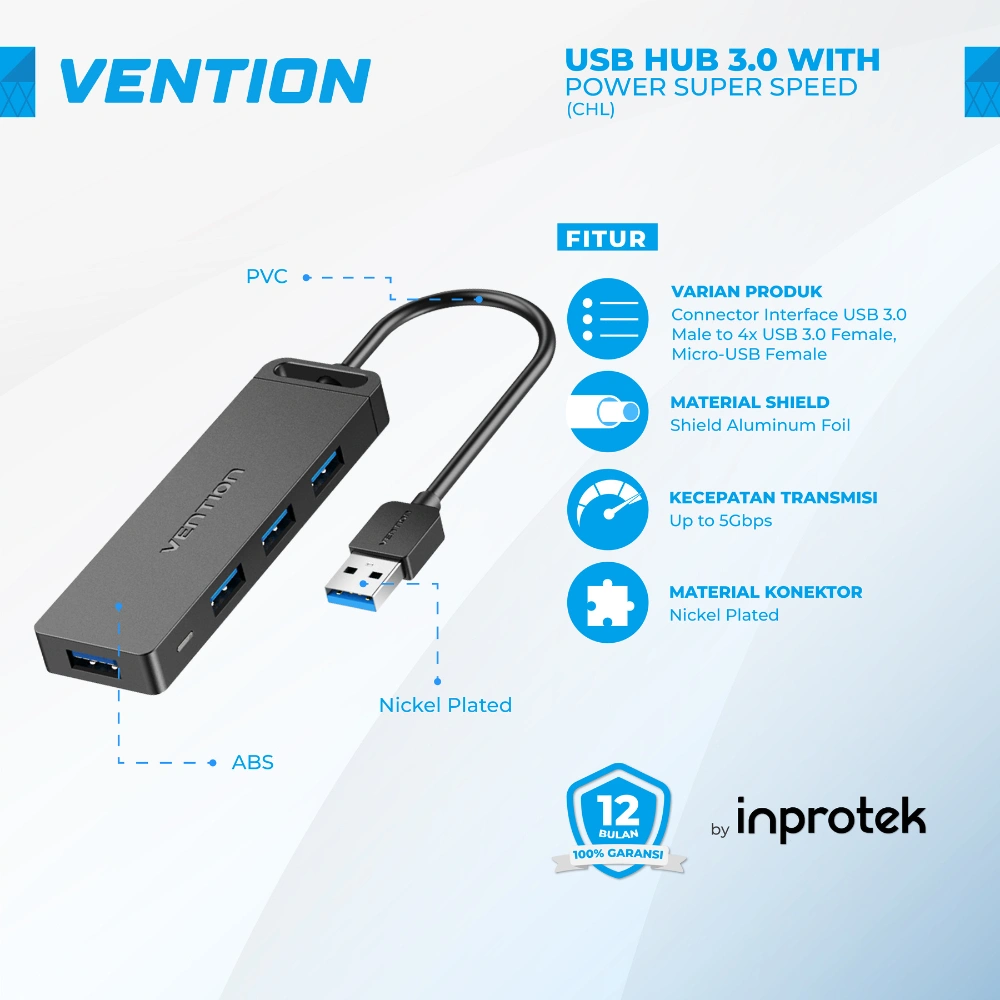 Vention USB Hub 3.0 with Power Super Speed for Windows Mac Linux