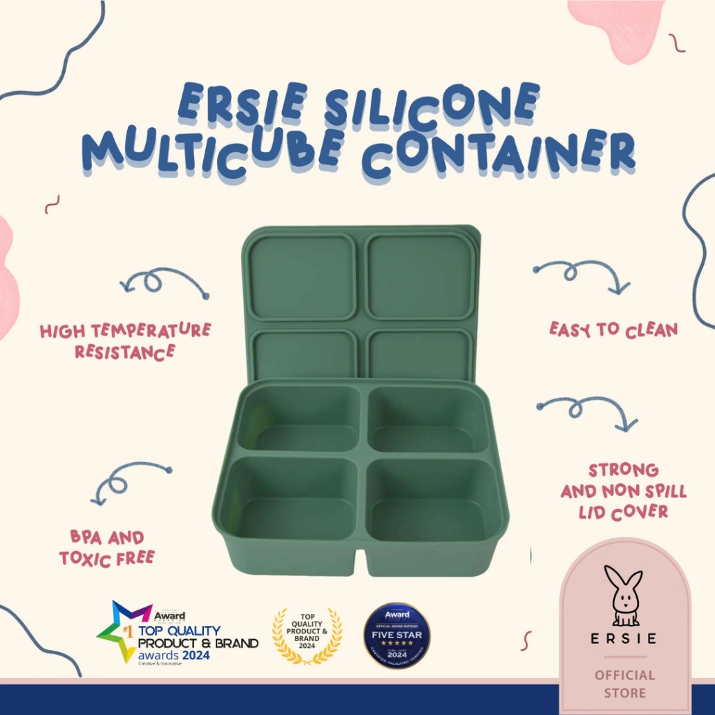 Ersie Silicone Multicube Container | Cetakan Makanan | Tempat Penyimpanan Kaldu MPASI