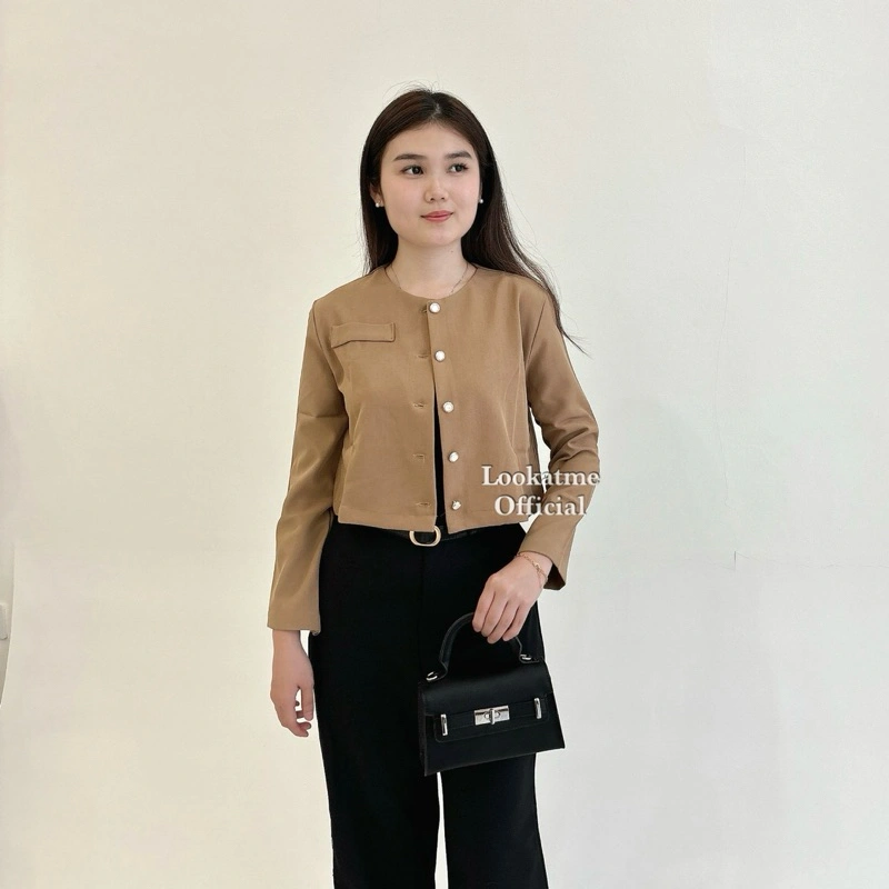 GEMMA BLAZER - Outer Wanita Lengan Panjang / Cardigan Premium Bahan Semiwool Tebal - Office Wear Blazer Kerja Formal Atasan Basic Kantor