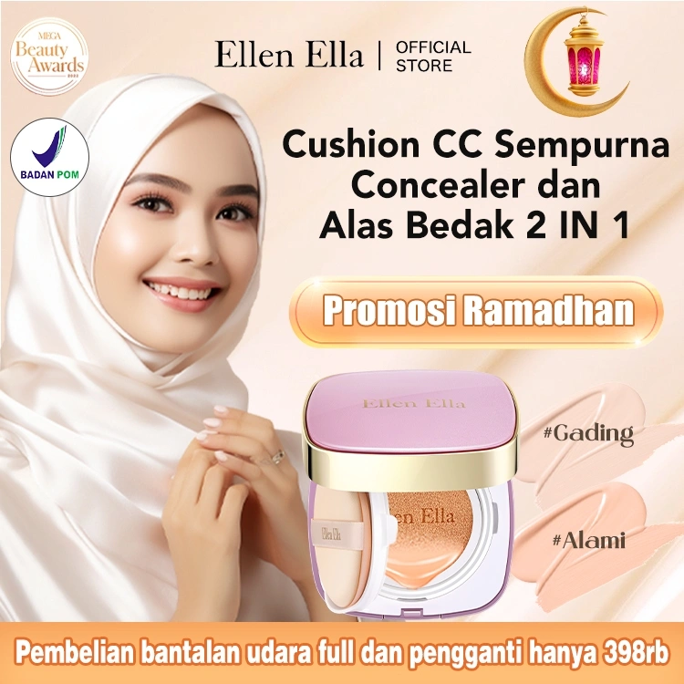 [BPOM] Ellen Ella Cover All Perfect BB Cushion Foundation SPF 30+ PA++ Niacinamide Flawless Concealer CC Cushion Foundation Whitening Brightening Glow Up Serum Cushion Brightening Glowing Cushion BB Cream