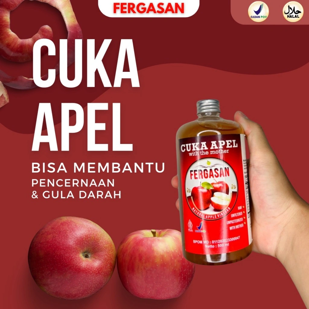 Fergasan Cuka Apel Premium 100% Organik dan original - Bisa Untuk Kesehatan Dan Kecantikan