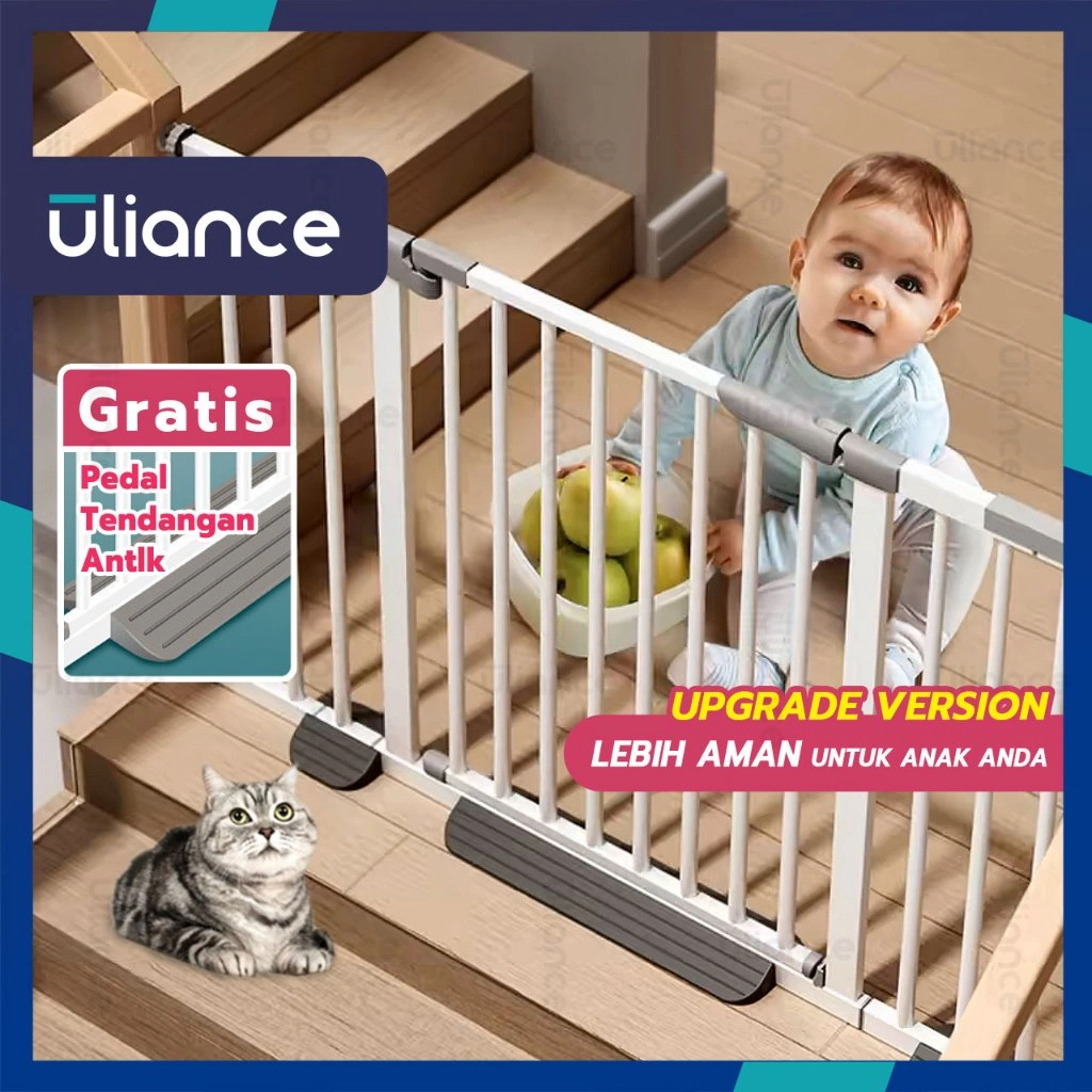 ULIANCE  Baby Safety Gate Pagar Pintu Bayi Penghalang Pintu Bayi Pagar Tangga Bayi Pagar Pengaman Bayi Pintu Tangga Pengaman Anak