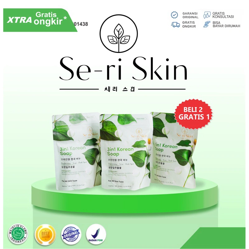 [Promo] Sabun Seri Skin 3in1 Korean Soap Beli 2 Gratis 1 - Sabun Mandi & Wajah Putih Bersih Cerah
