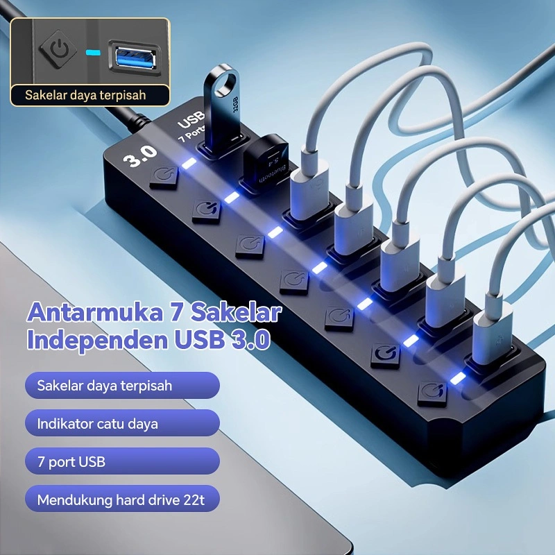 7 in 1 USB Docking Station Splitter Typec/ Usb adapter/Pasang dan mainkan/ Type C Ke Usb 3.0 Hdmi Pd 8 In 1 MM
