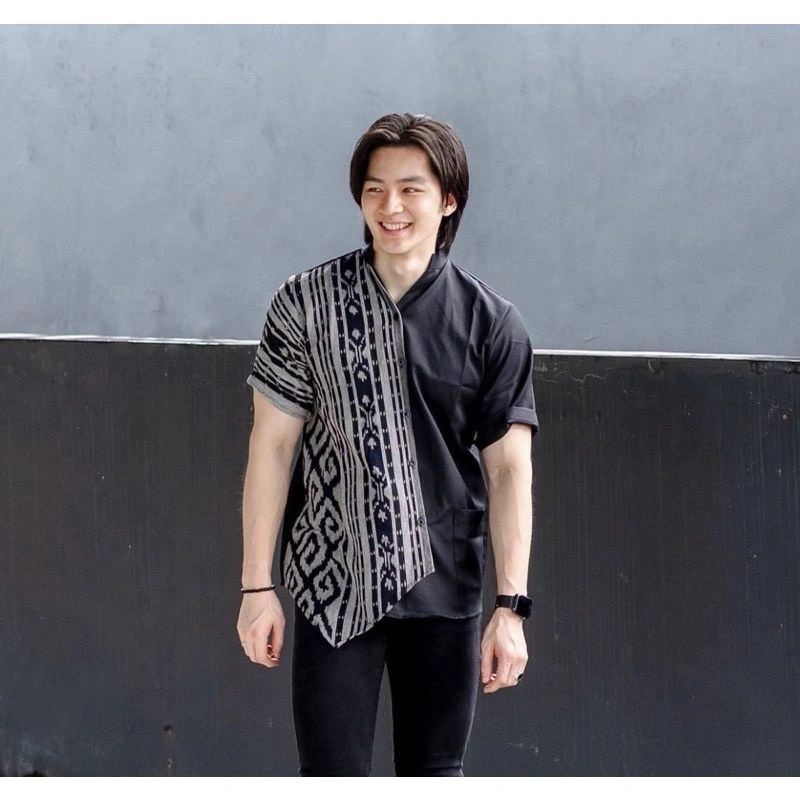 KEMEJA TENUN PRIA LENGAN PENDEK BAJU ATASAN PRIA KEKINIAN