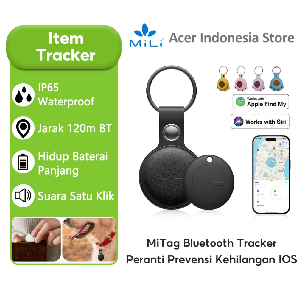 MiLi MiTag Go GPS Bluetooth Tracker Untuk iOS/Android item Pet Finder Work For Apple/Google Find My