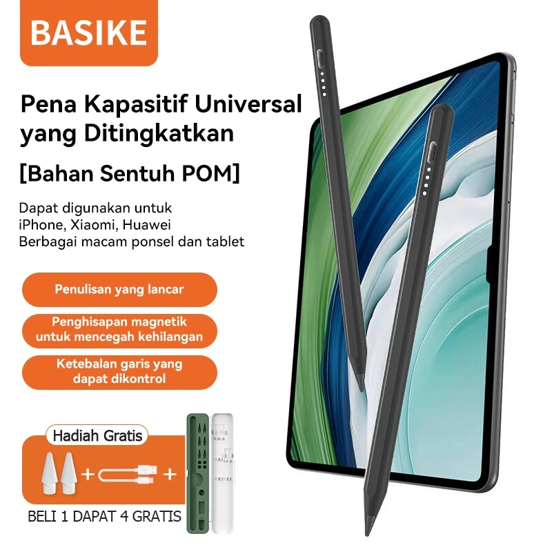 BASIKE Stylus Pen Universal Capacitive Touch Pen untuk iPad Tablet Smartphone Rechargeable Murah