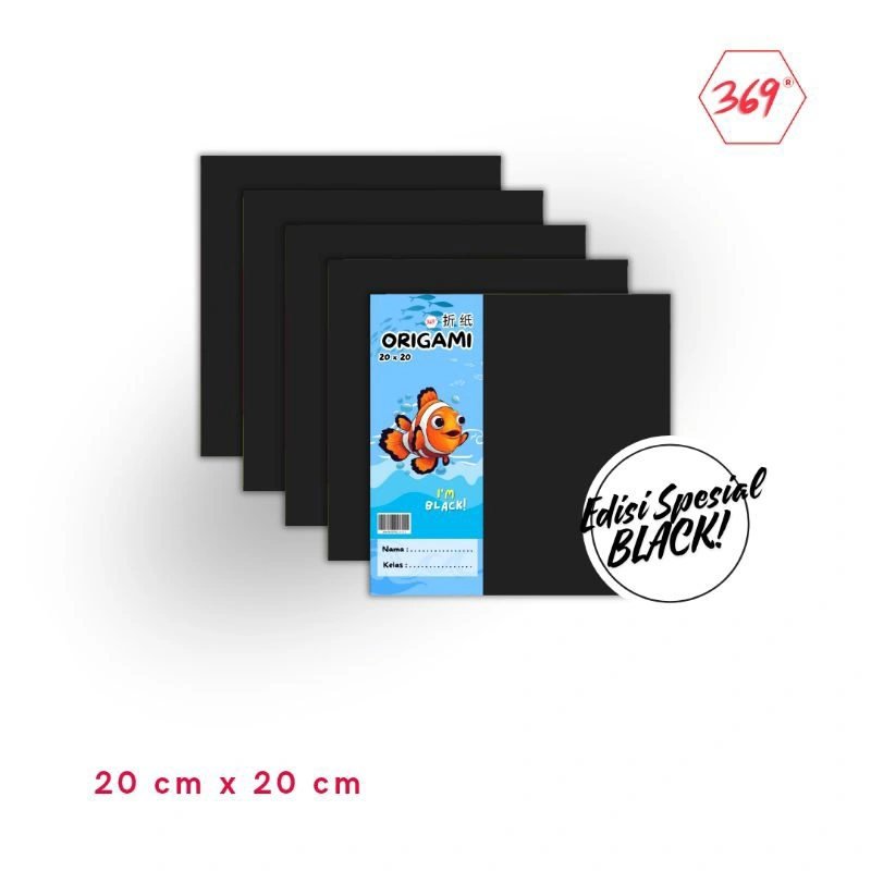 369 - Origami / Kertas Lipat Limited Edition Special Black/ Warna Hitam Spesial