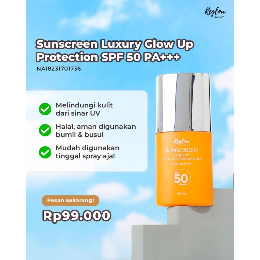 REGLOW SUNSCREEN LUXURY GLOW UP SPF 50+ PA+++ Chemical Sunscreen Sun Protection 30 ml | Glowing |