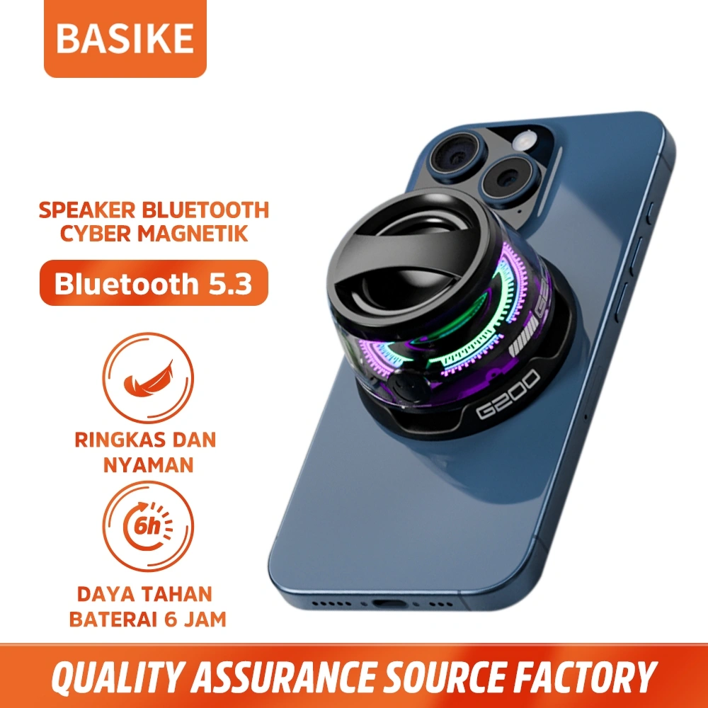 (HOT)BASIKE Speaker Bluetooth 5.3 Mini Portable Magnetik Stereo RGB olahraga luar ruangan berkemah