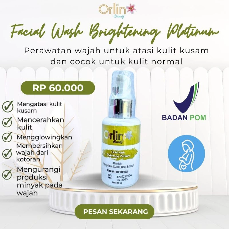 FACIAL WASH BRIGHTENING ORLIN BEAUTY/CUCI MUKA BRIGHTENING ORLIN BEAUTY