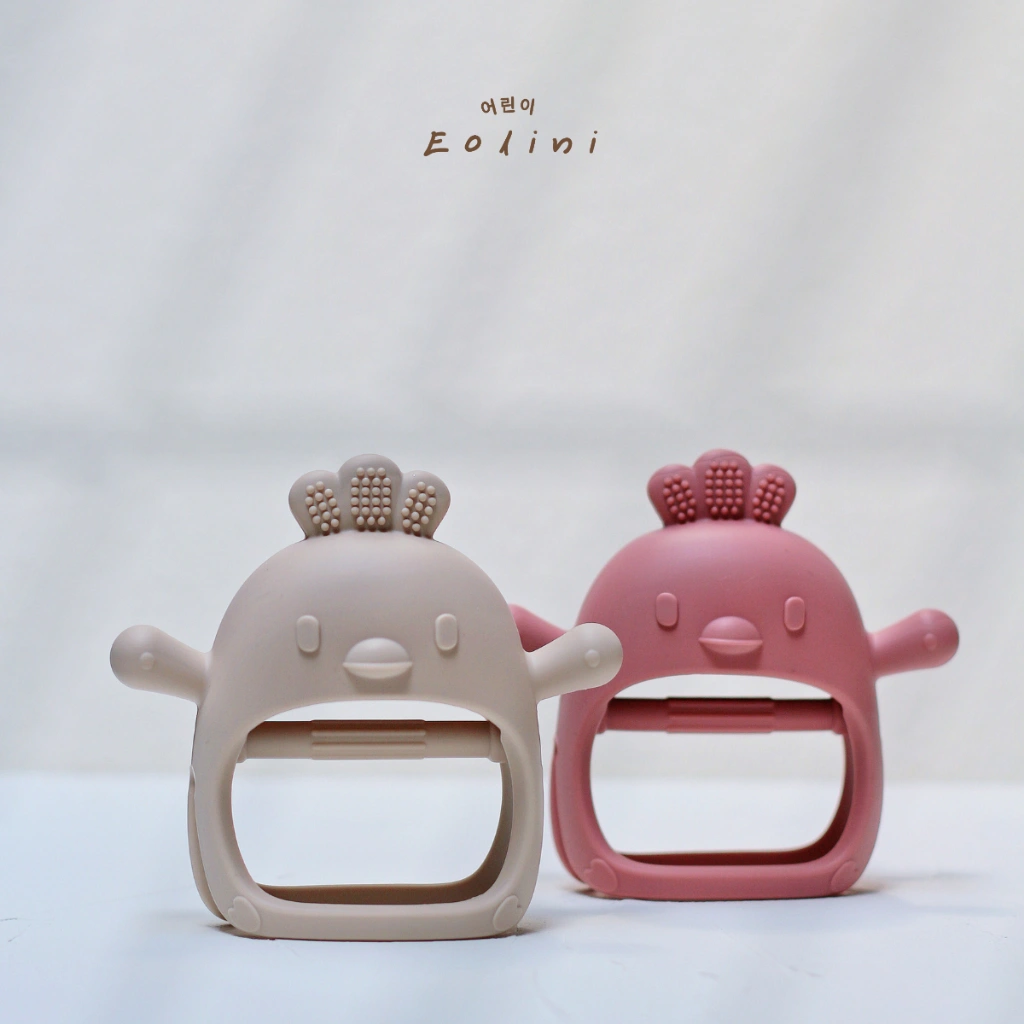 [ Eolini ] Silicone Baby Teether Chick Gauntlet / Gigitan Gigi Bayi Bentuk Ayam