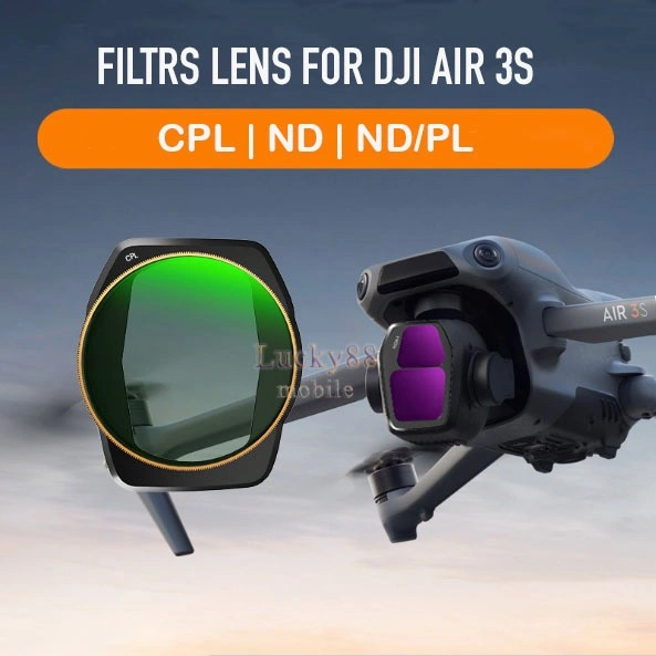For DJI Air 3S Filters Lens Camera Drone CPL ND PL UV Aksessories Kamera Profesional Fotografi Air3S Bingkai Dapat Disetel Pelindung Filter Lensa Camera  Dapat diputar Polarizer ND 8 16 32 64 125 Aluminium AGC Glass