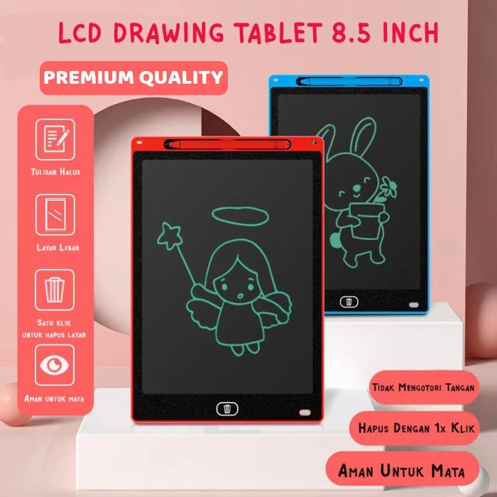 TAIYO LCD Drawing Writing Tablet 8.5 Inch 10" Color Premium Quality Papan Tulis Gambar Edukasi Anak