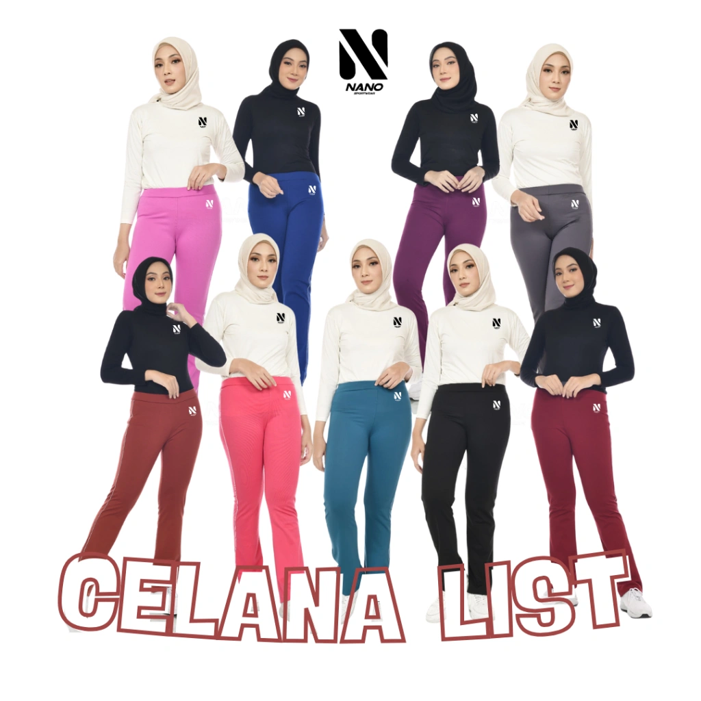 NANO SPORTSWEAR CELANA LIST PANJANG WANITA / CELANA TRAINING WANITA / CELANA OLAHRAGA WANITA