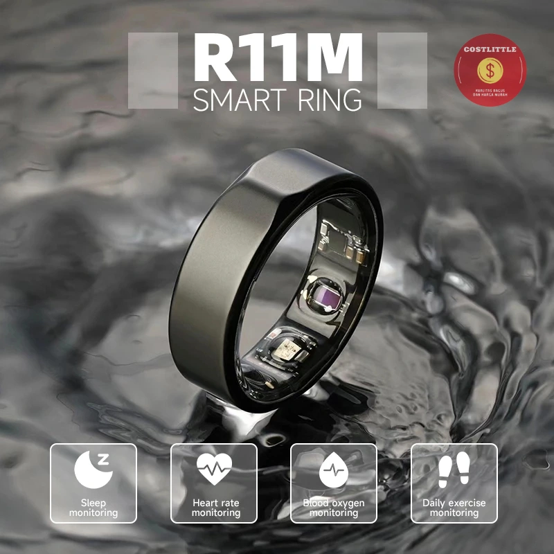 【COSTLITTLE】Garansi✅100% Original Cincin Pintar R11M Original - Monitor Detak Jantung & Oksigen Darah, Kontrol Kamera Jarak Jauh, Pelacak Tidur & Olahraga, Hadiah Sempurna untuk Pasangan