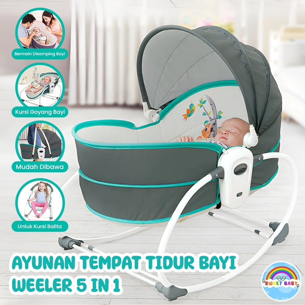 SB Ayunan Tempat Tidur Bayi Weeler 5 In 1 Rocker+ Musik
