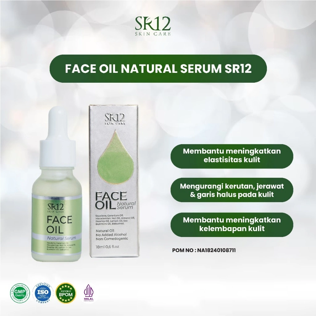 Face Oil Natural Serum SR12 - Face Essence Oil Serum BPOM - Serum Penuaan Dini - Non Alkohol
