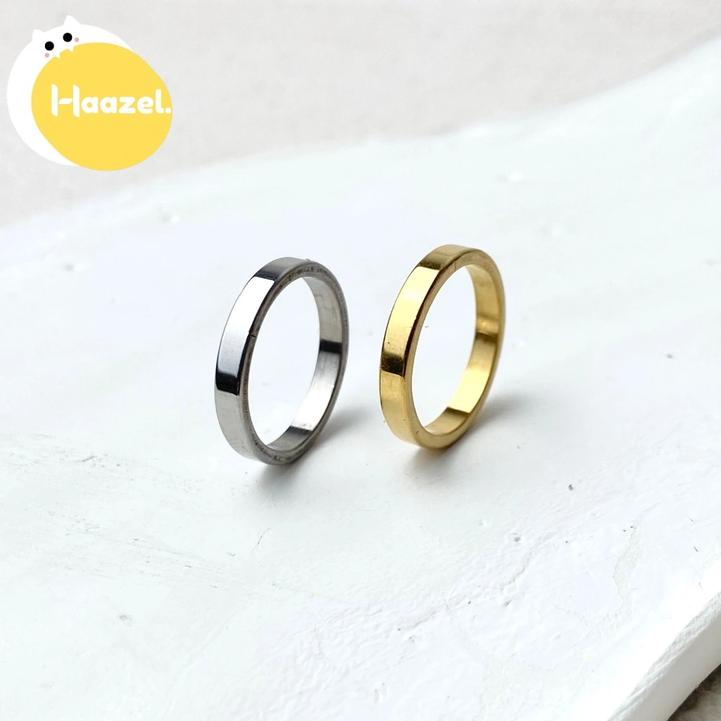 Cincin Titanium Polos Pria Wanita Simple Ring Couple Flat Perhiasan Stainless Steel - HZL Dallas