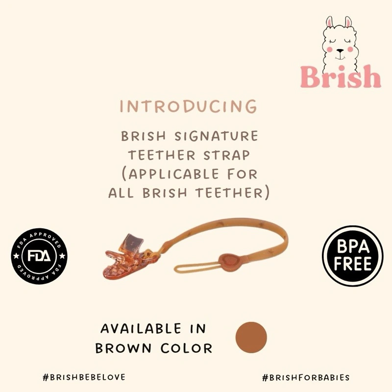 Strap Pengaman Teether Bayi Silikon – Brish Bebe -  Anti Jatuh & Anti Hilang | BPA Free