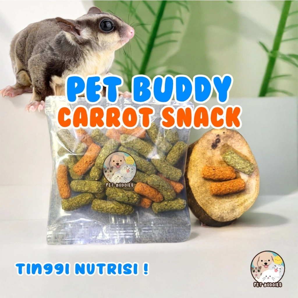 Pet Buddy Carrot Kibble Snack Hamster, Kelinci Tinggi Nutrisi Suplemen Fiber