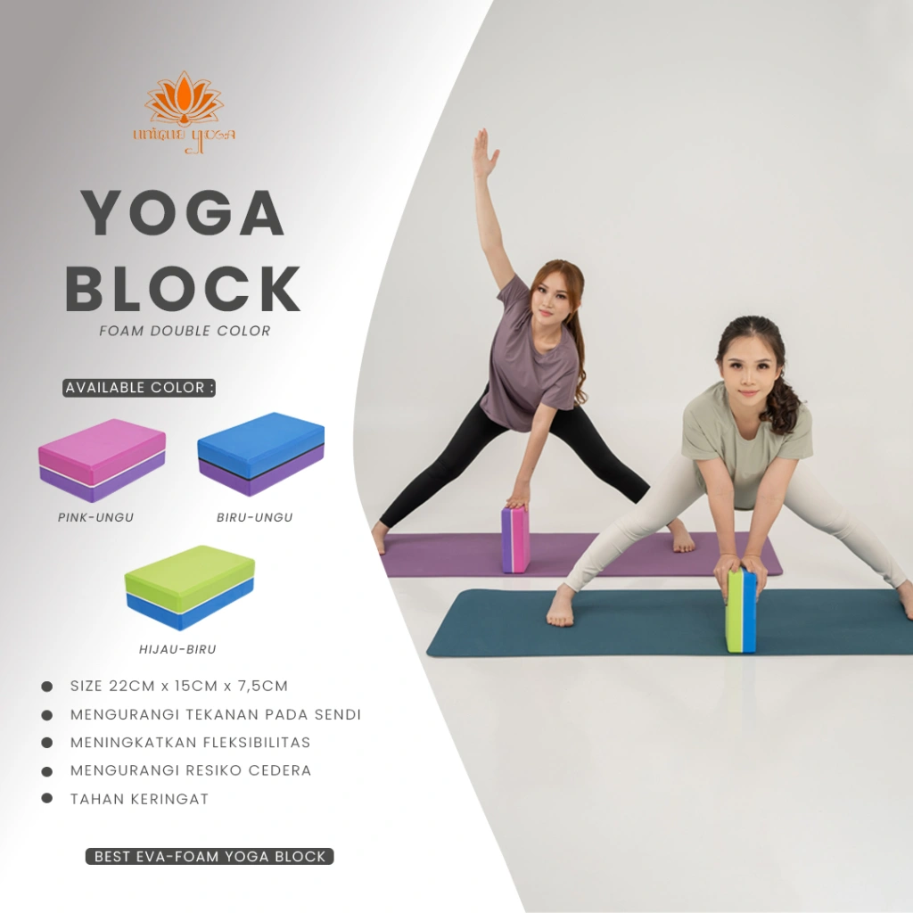 Yoga Block Foam / Block Yoga Pilates / Block Yoga Double Warna / Block Yoga Murah / Balok Yoga Eva Foam