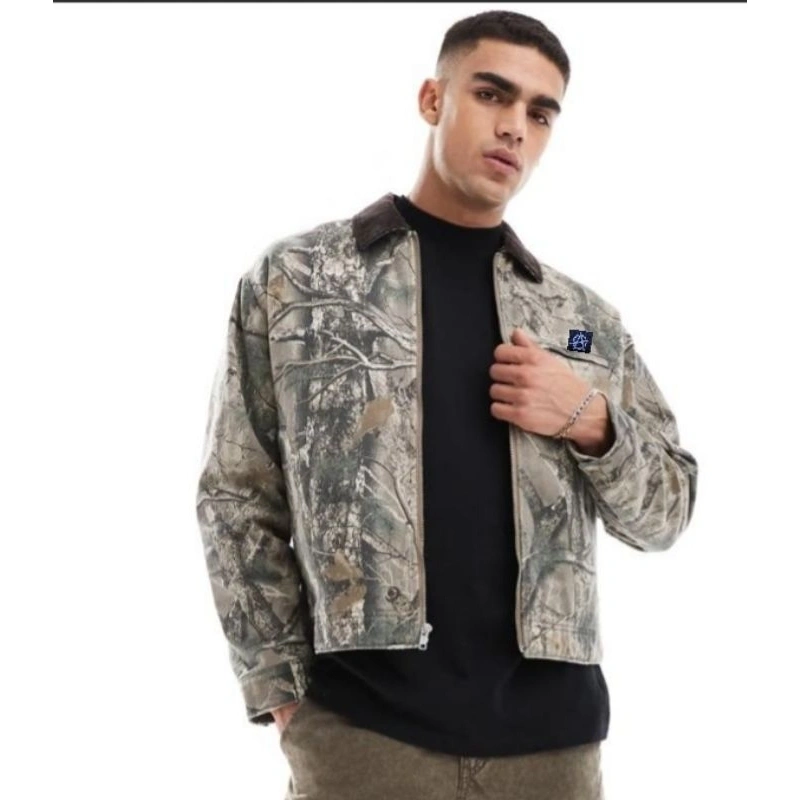 JUNGLE Work Jacket Boxy Pria Motif