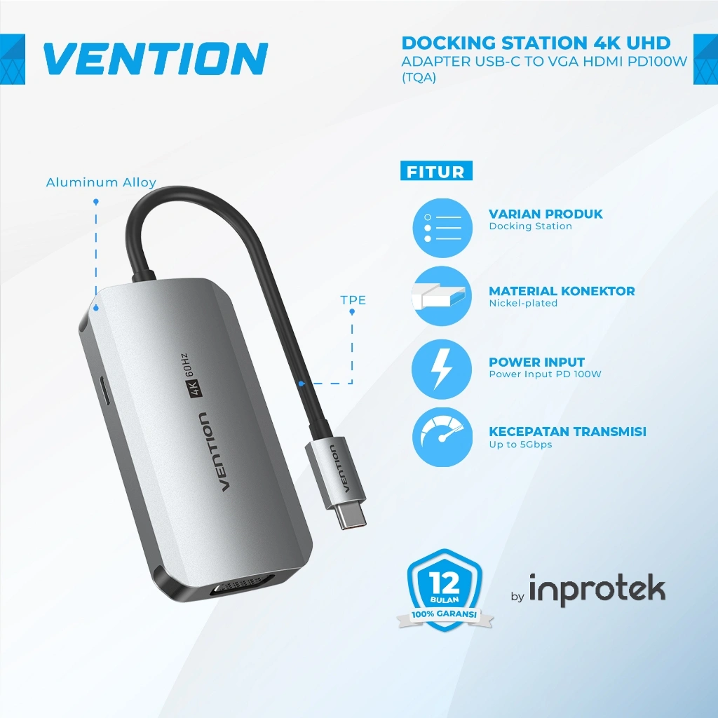Vention USB-C to HDMI PD Visual Docking Station Elite Dock Series