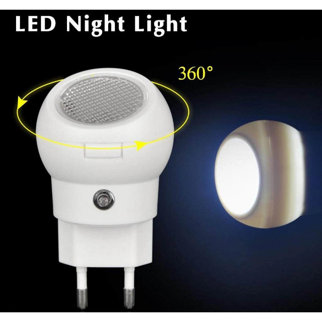Lampu Tidur Kamar Sensor Otomatis Malam LED Cahaya Rotasi 360 Derajat Nyala Saat Gelap Smart Mini Night Lamp