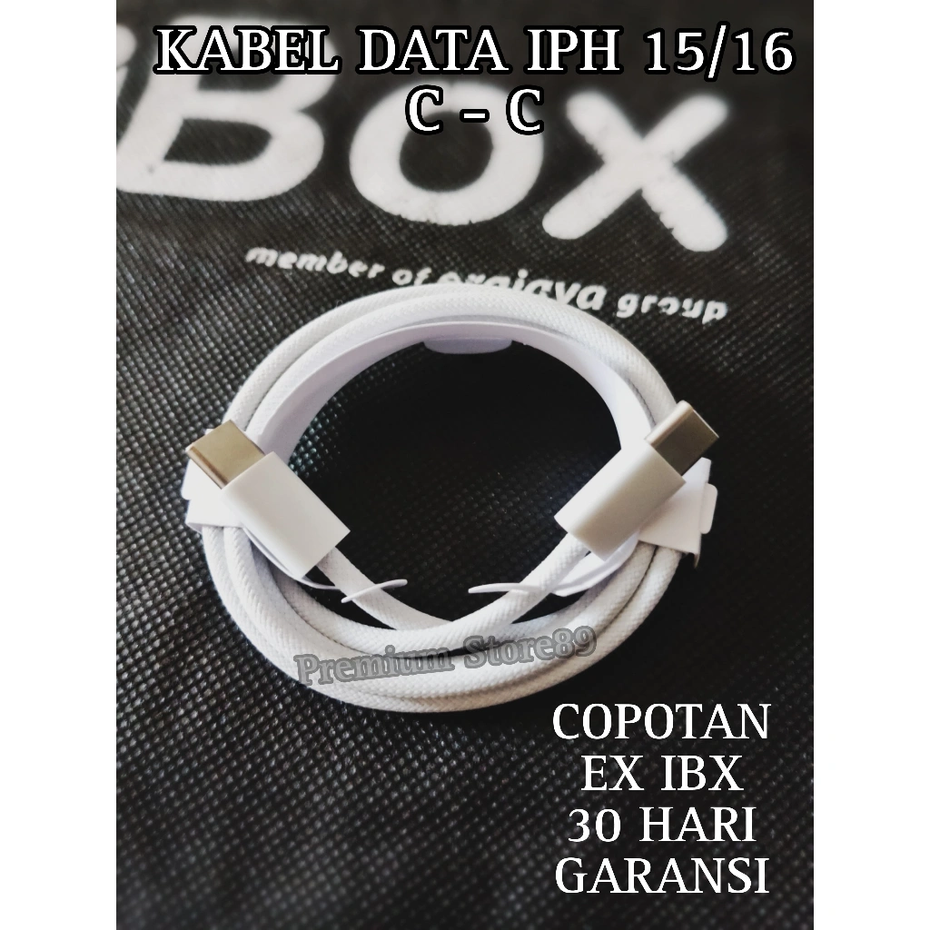 Kabeldata Charger Iphone 15 Fast Charging C To C 100% Original Copotan Dari Box Hp