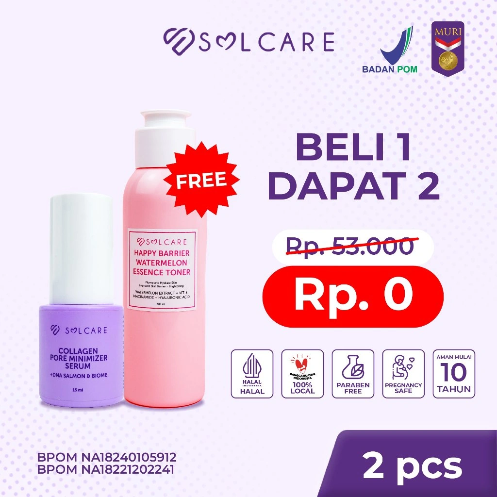 BELI 2 DAPAT 11 Bundling Collagen Pore Minimizer Serum + Essence toner