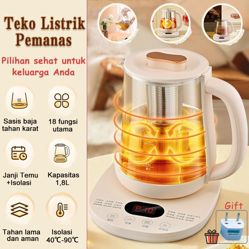 Teko Listrik Pemanas 2l Botol Pemanas Air Multifungsi Termos  Ketel Teh Listrik Kantor Rumah18Fungsi