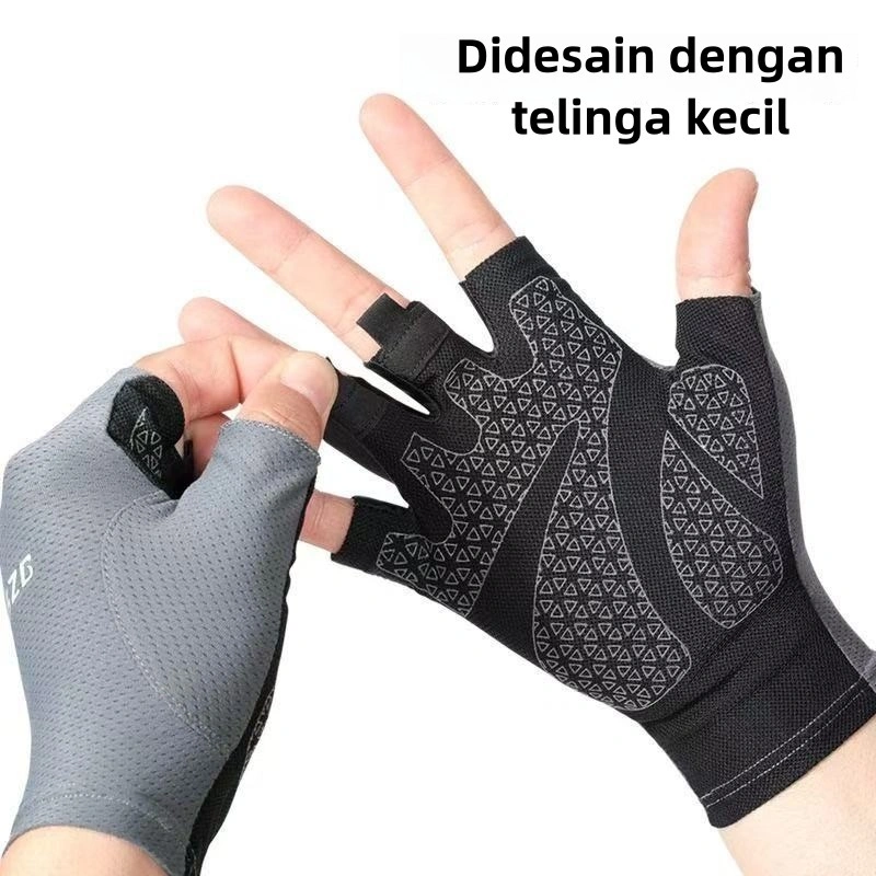 Sarung tangan untuk bersepeda, yoga, fitness, olahraga, peralatan, latihan, anti kapalan kulit, berpori-pori, anti licin, sarung tangan jari setengah terbuka.