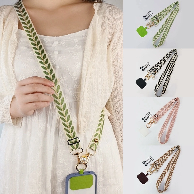 Tali Gantungan HP Ponsel Daun Phone Strap Bahu Diagonal Panjang Yang Dapat Disesuaikan Tali Lanyard Hp