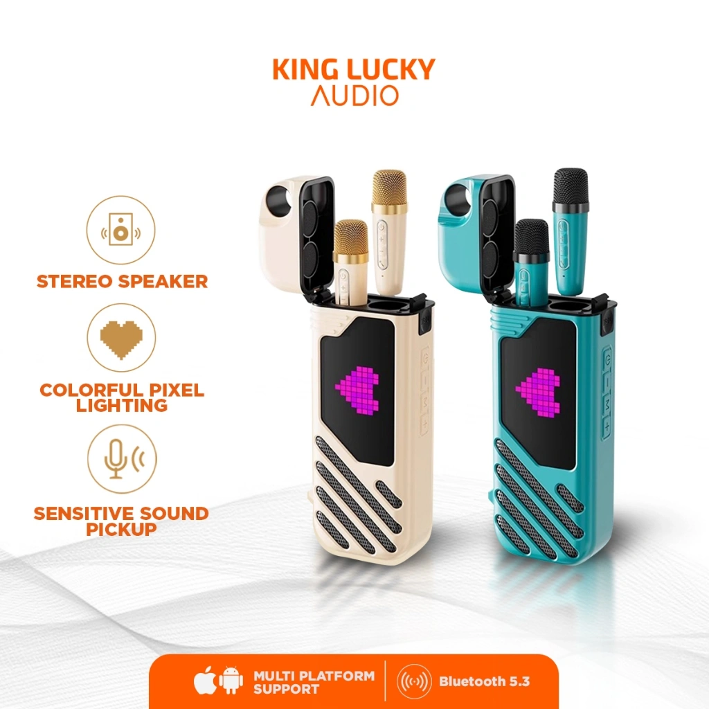 KINGLUCKY K18 PRO Speaker Portable Wireless 2Mic 1Set Karaoke Mini Bluetooth | Salon Karaoke Mic Bluetooth