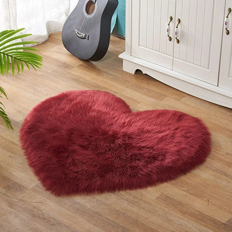 Karpet Lantai Bulu Korea Bentuk Love Dekorasi Ruang Tamu Aesthetic Kamar Tidur Tebal Premium
