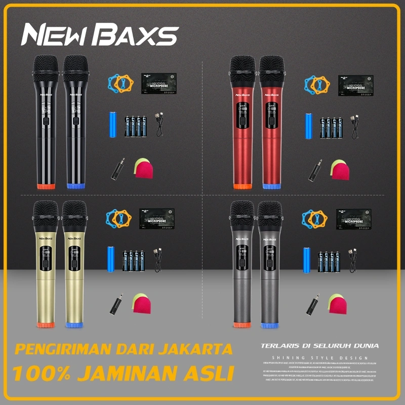 NEW BAXS V602/V702/V802/V902 wireless microphone portabilitas original professional handheld UHF 6.35mm plug and wear audio device sound singing Home Entertainment Nirkabel Mikrofon microphone wireless sound system