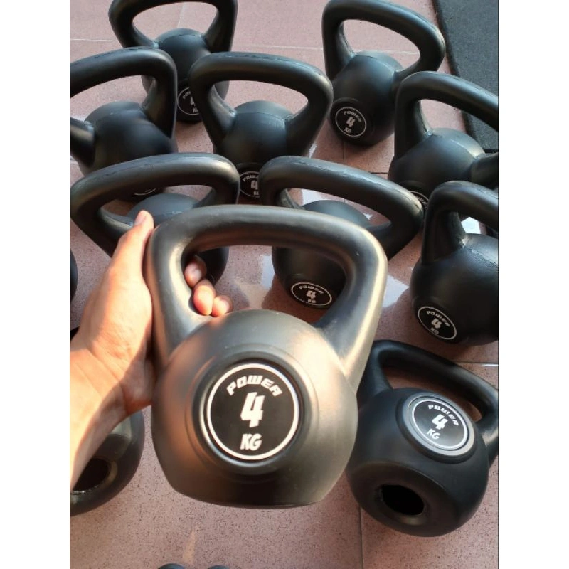 Kettelbell kosongan tanpa isi 4kg / barbel teko kosongan 4kg sudah plus tutup