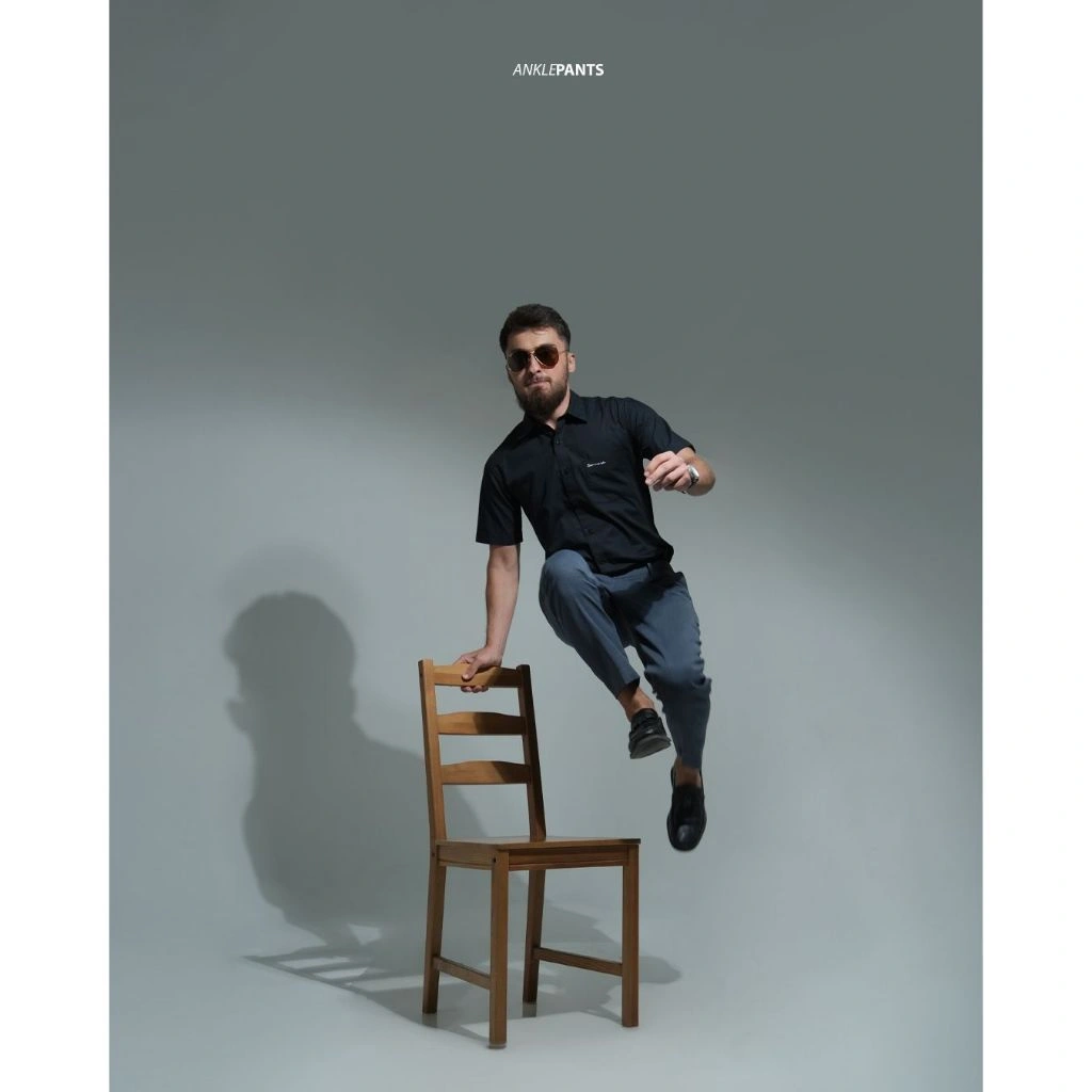 Samase Sirwal Office Ankle Pants I001 Semi Wool Stretch