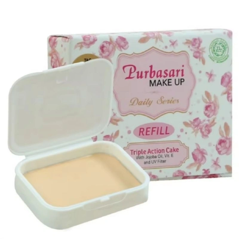 Purbasari Make Up Daily Series Triple Action Cake REFILL [ 03 Light Beige ] - 14 g